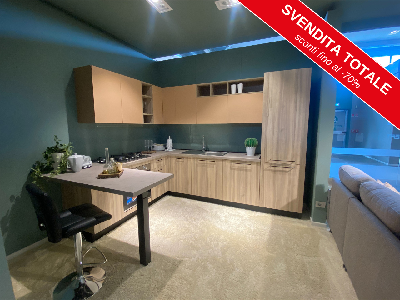 Cucina angolare Cloe finitura Colorado