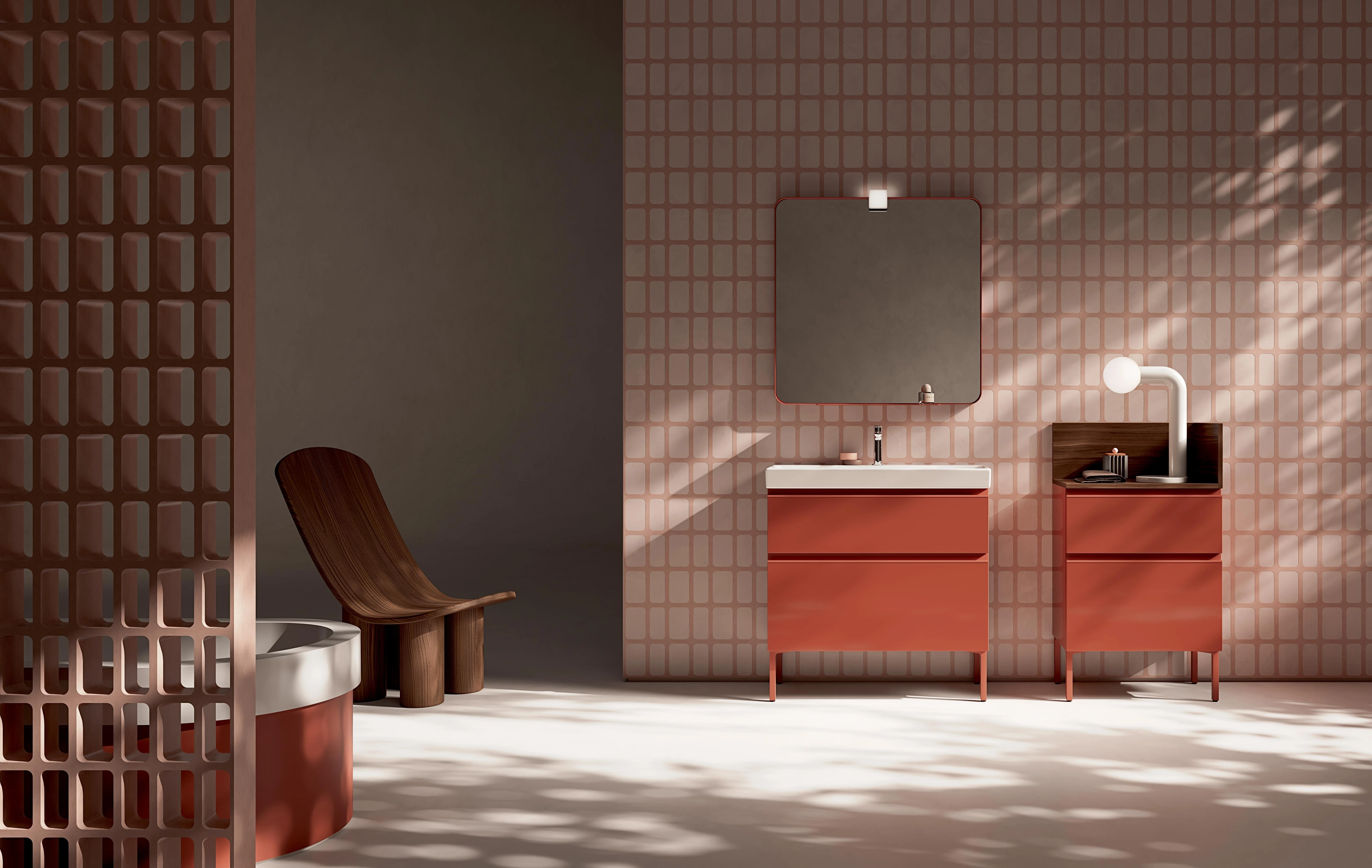 Mobile bagno laccato lucido ambra