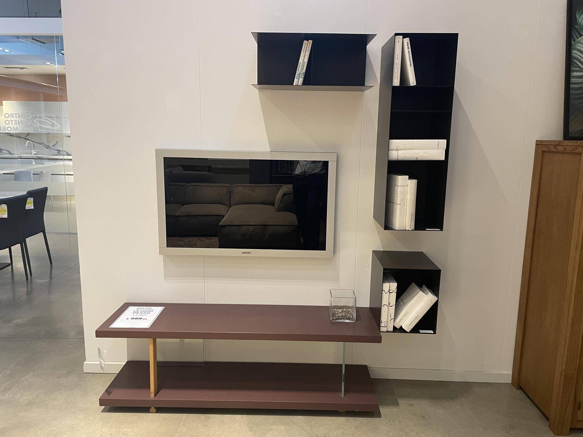 Porta Tv con librerie in ferro