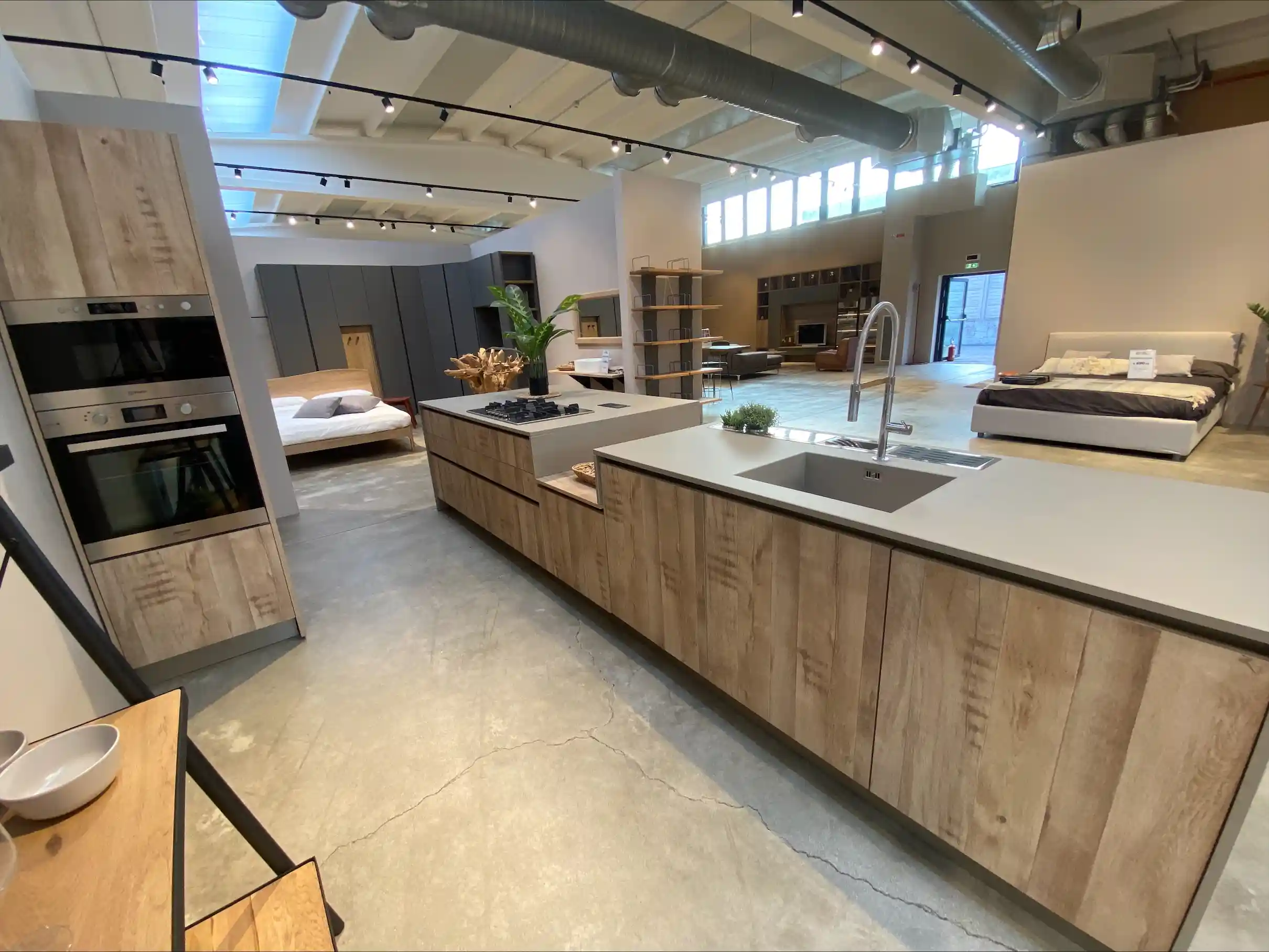 Cucina Arredo3 Kalì con isola finitura quercia