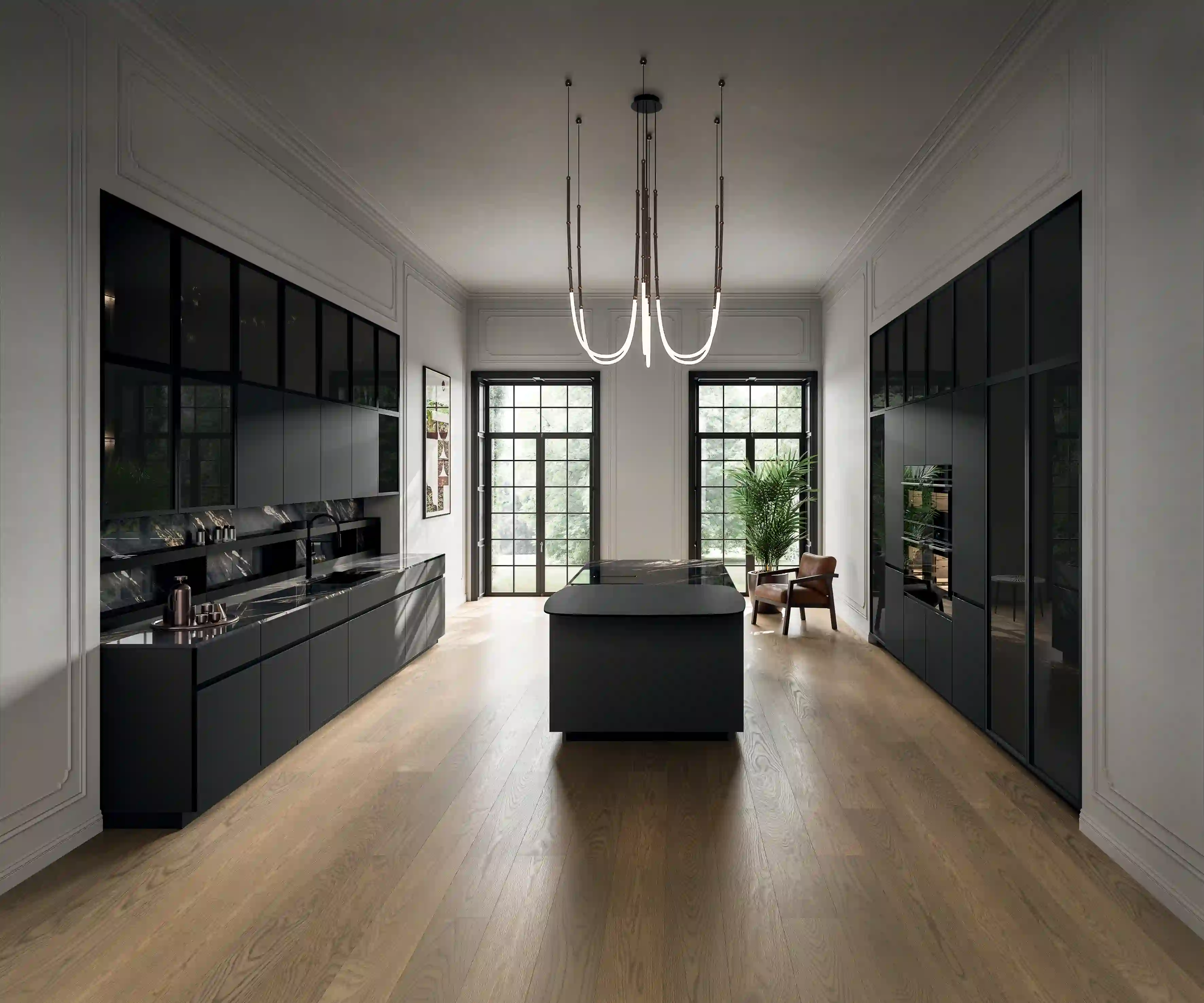 Cucina con isola Glass 2.0