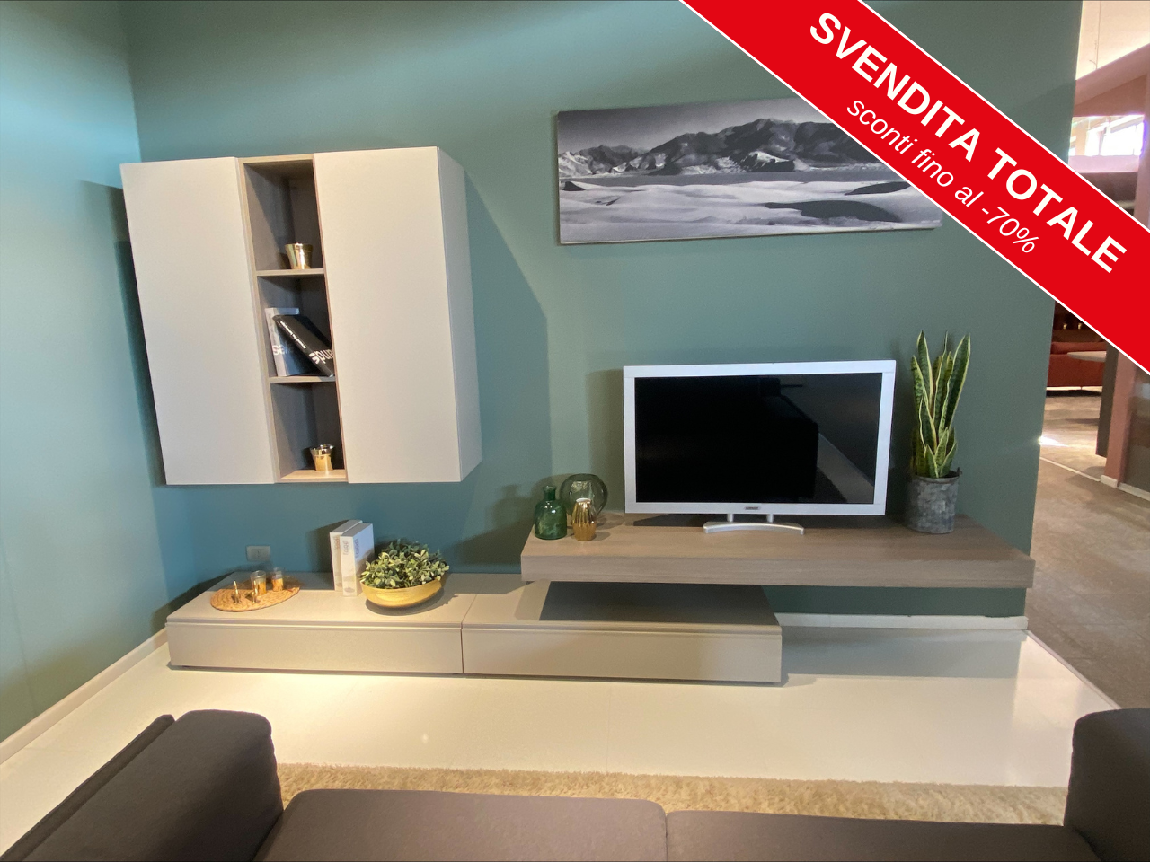 Soggiorno modello Pratico in Matwood Grey