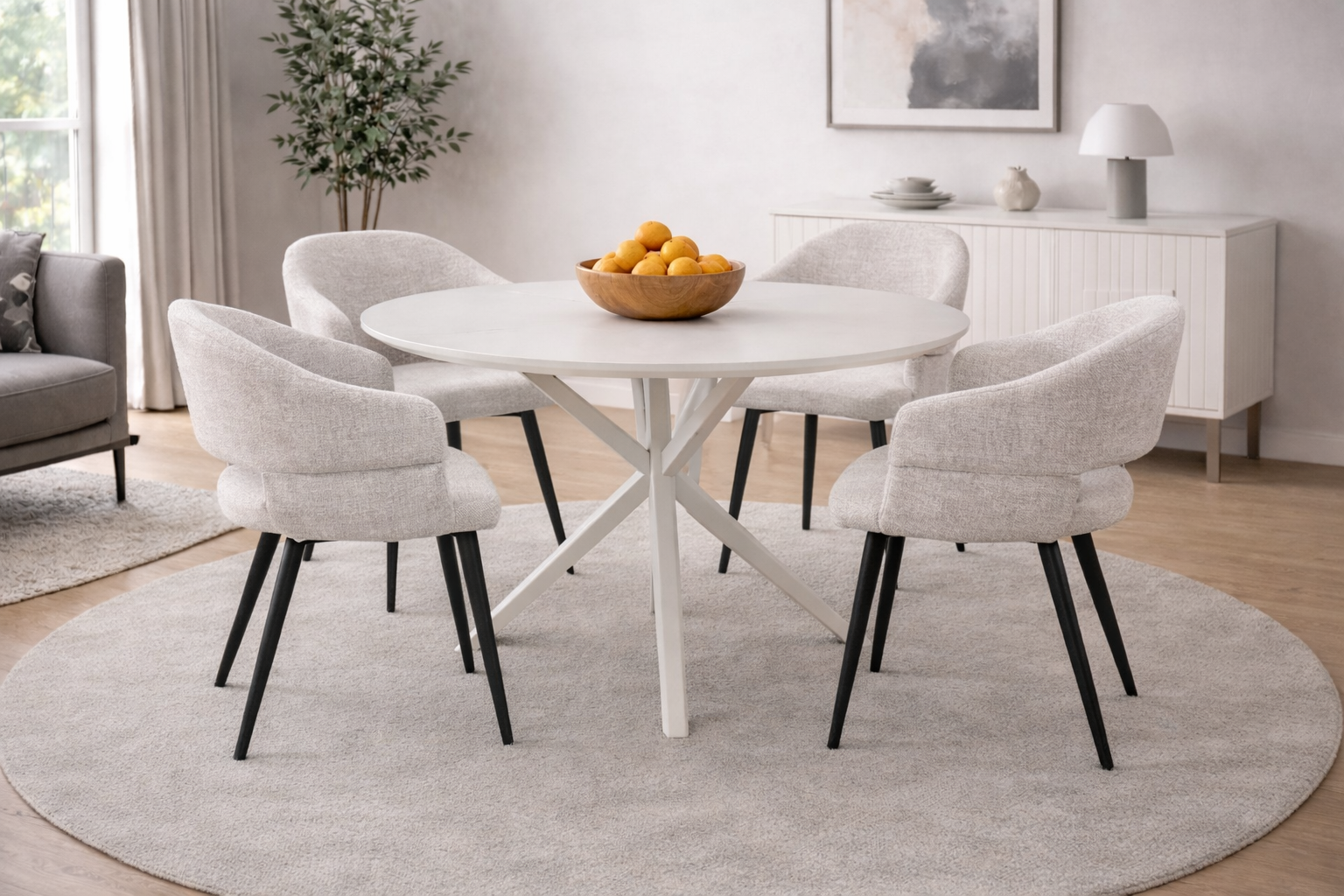 Set tavolo white con 4 sedie a scelta