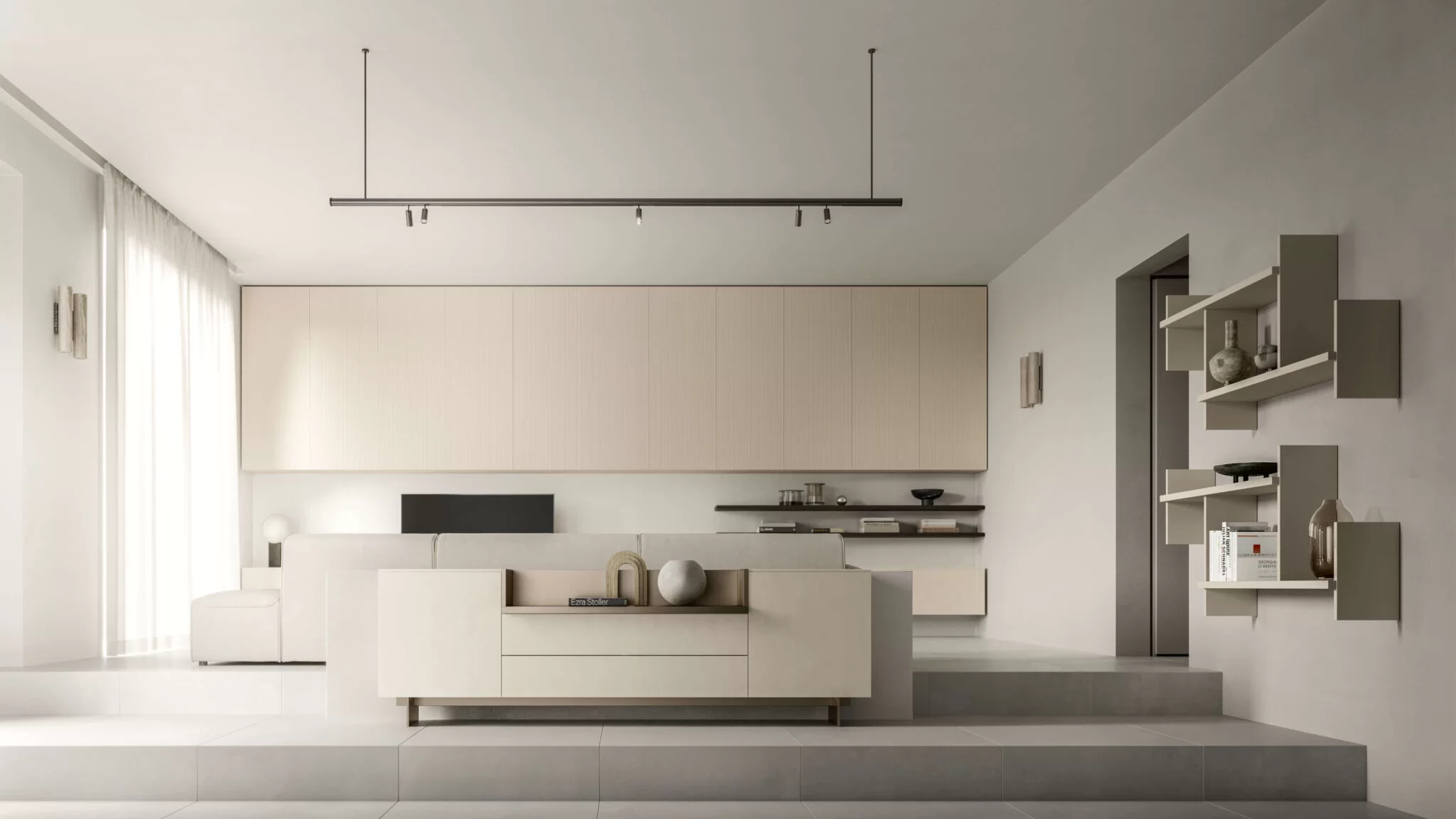 Soggiorno moderno color champagne