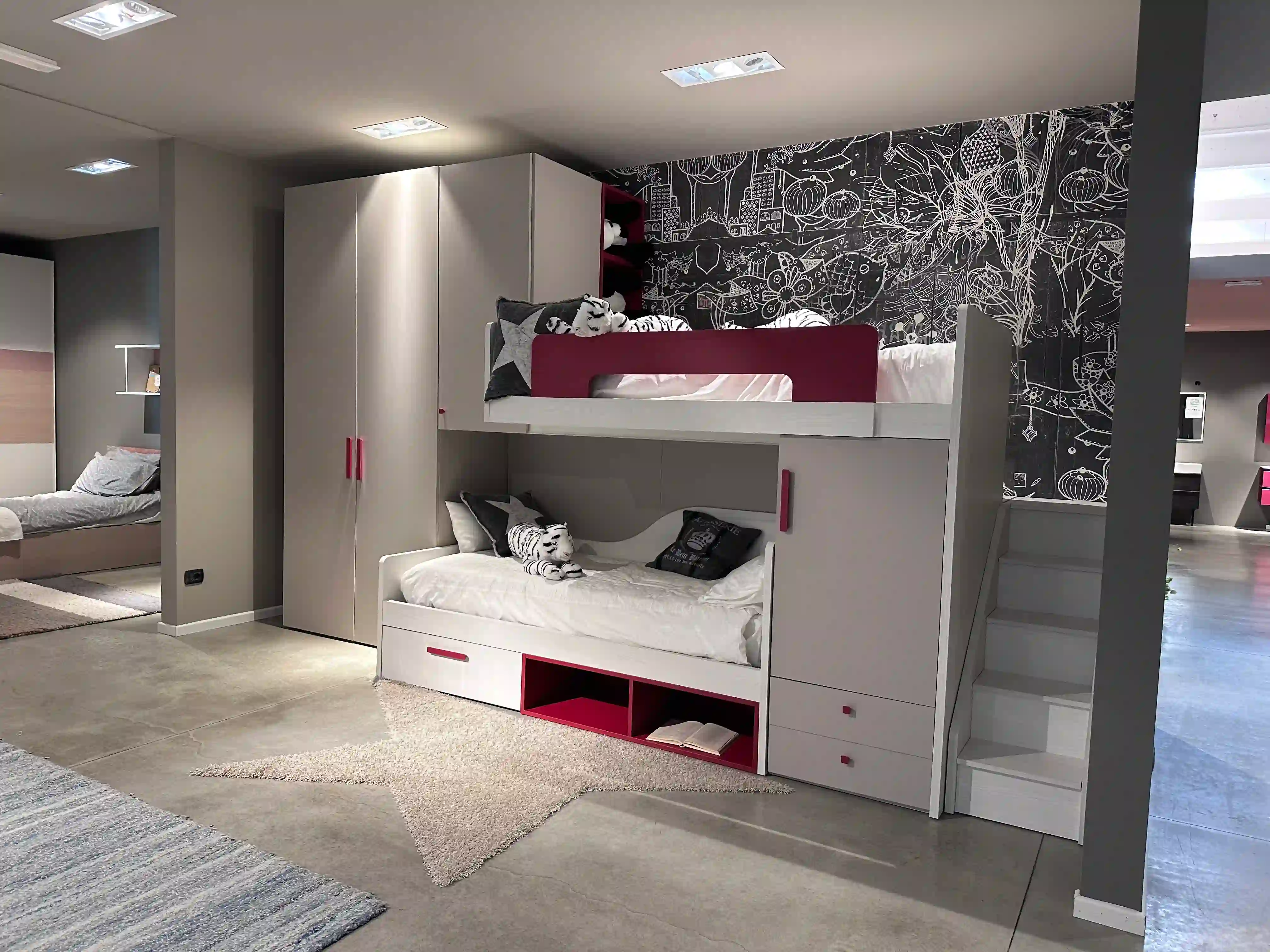 Cameretta con soppalco tortora