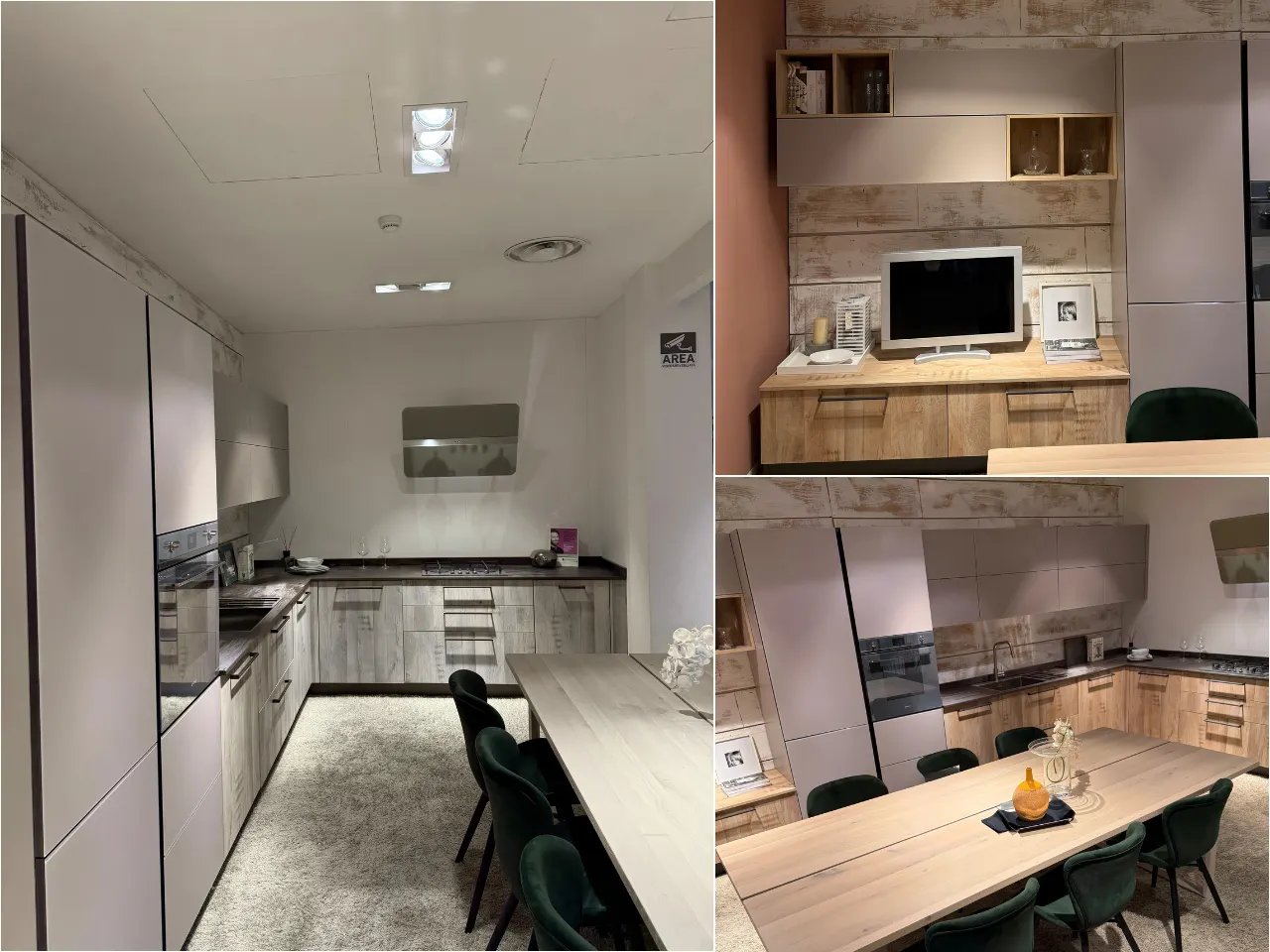 Cucina Kalì Glass 2.0 con living abbinato