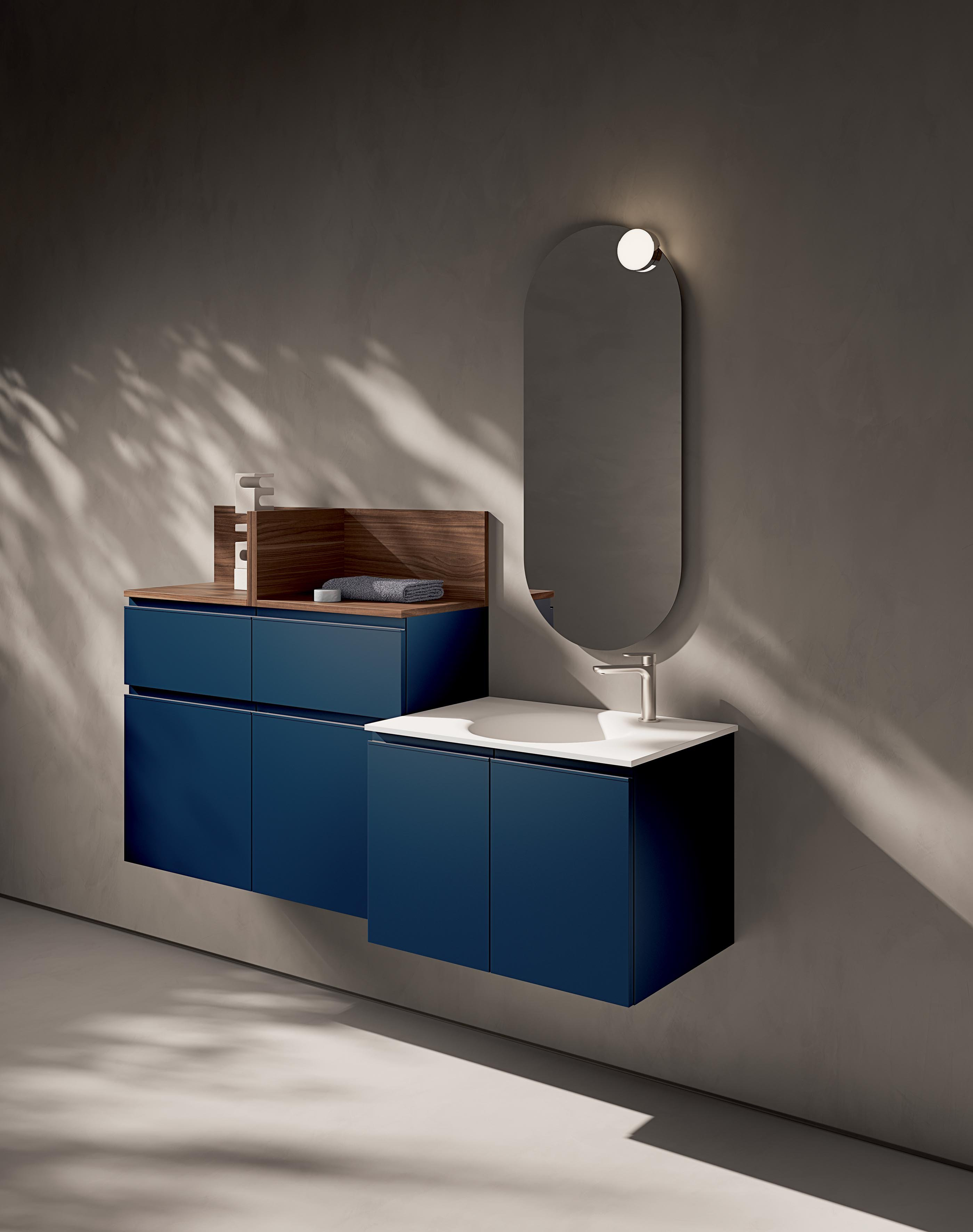 Mobile bagno con lavabo consolle in Corian