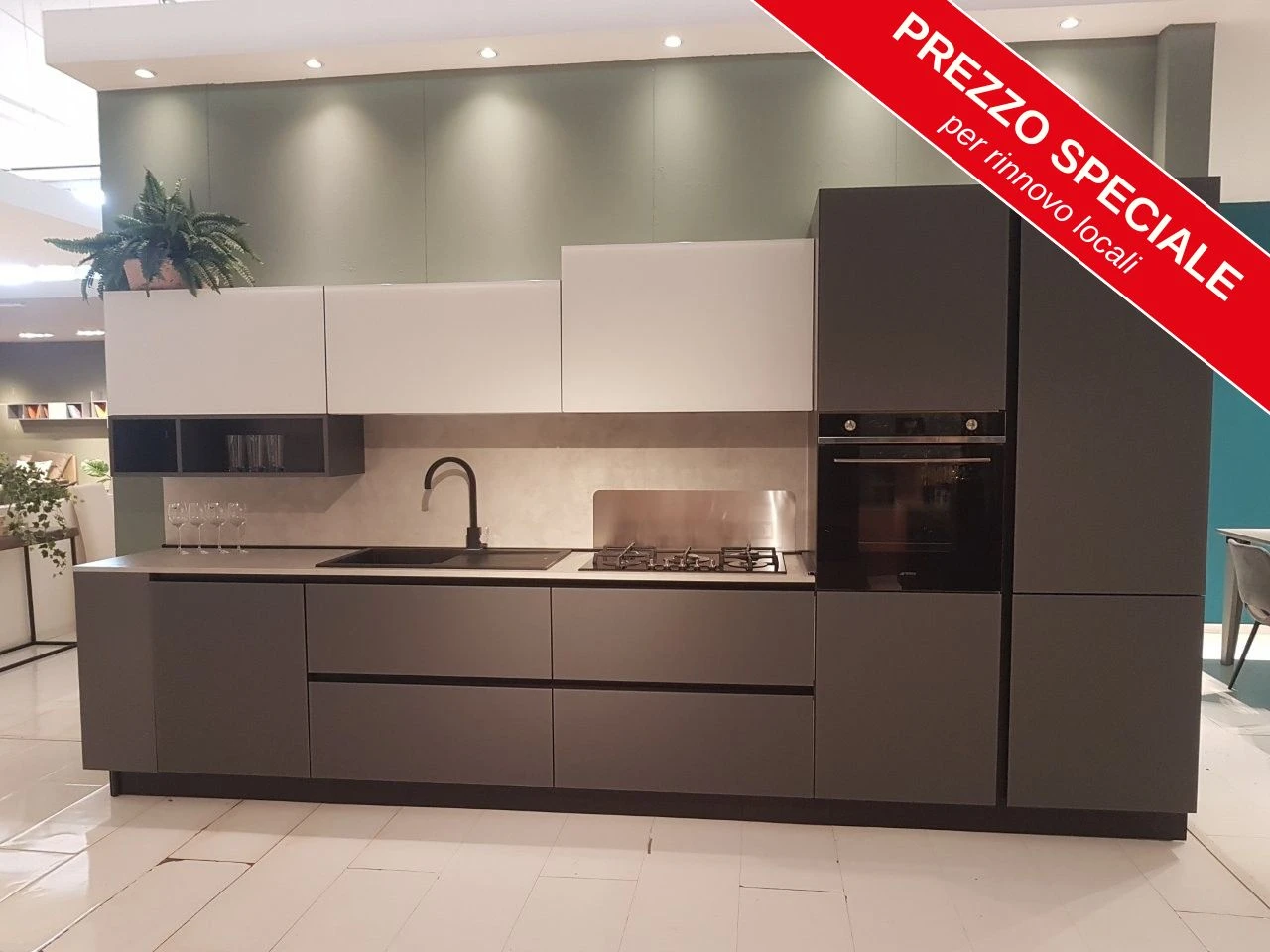 Cucina Arredo3 lineare con elettrodomestici Smeg