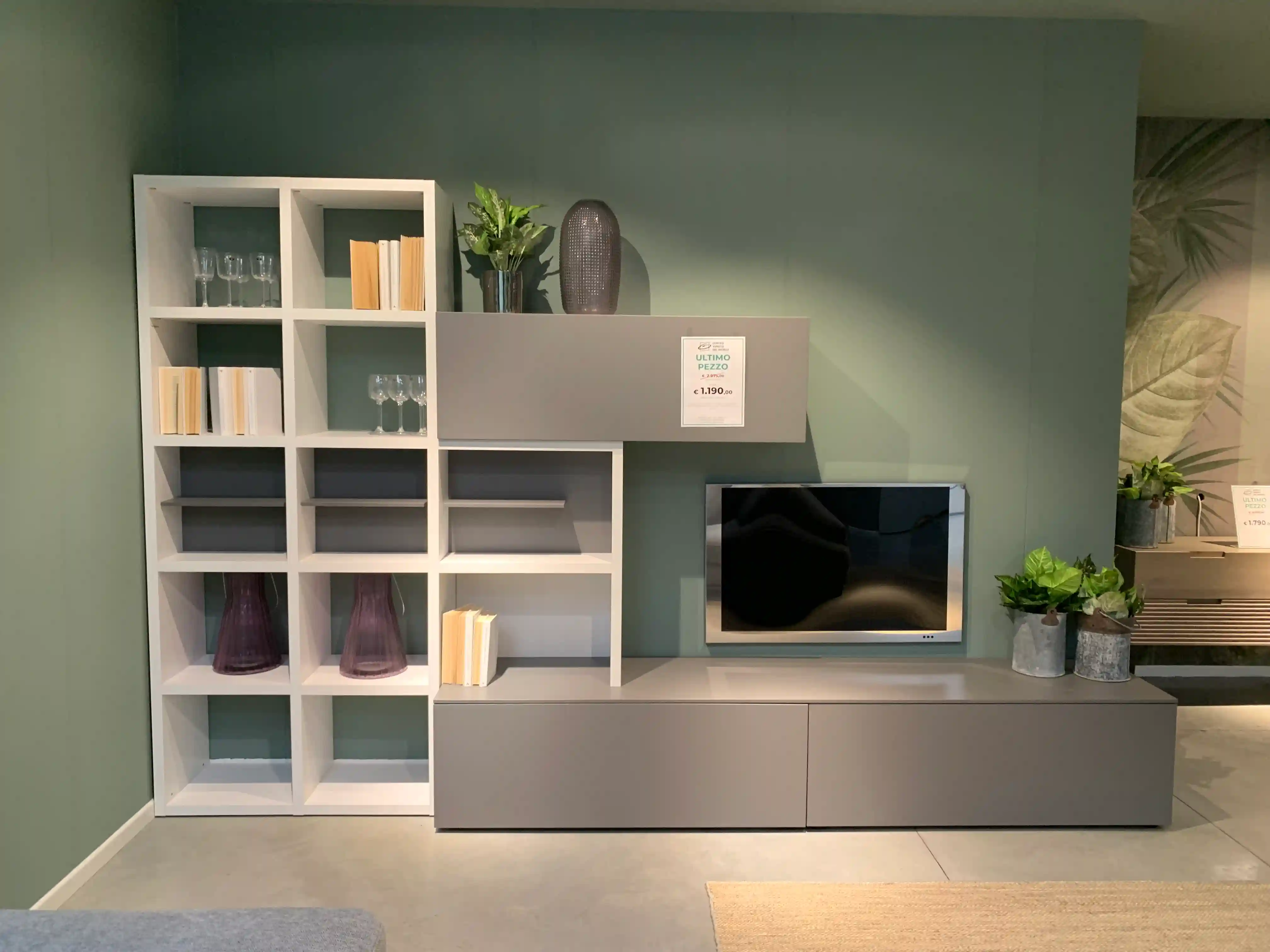 Soggiorno componibile modello Integra con libreria