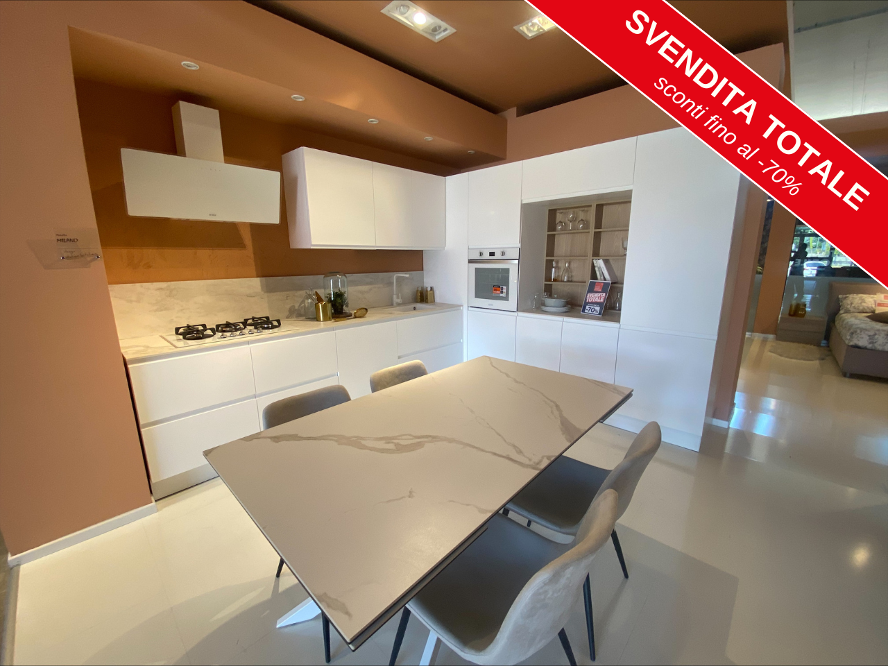Cucina angolare Wega finitura Maximatt Bianco