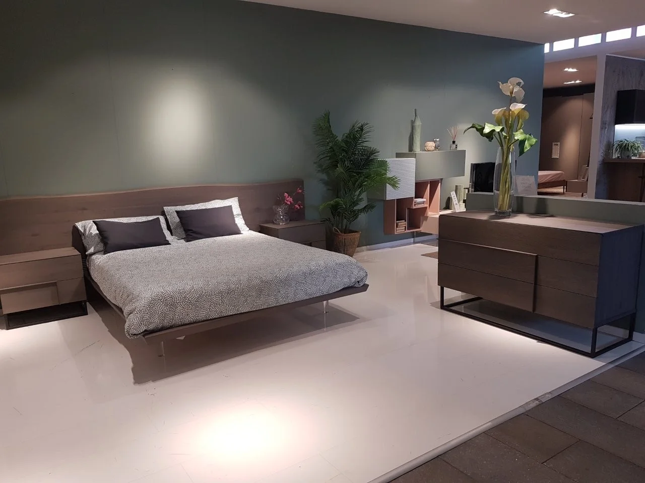 Gruppo letto modello Master in rovere grigio