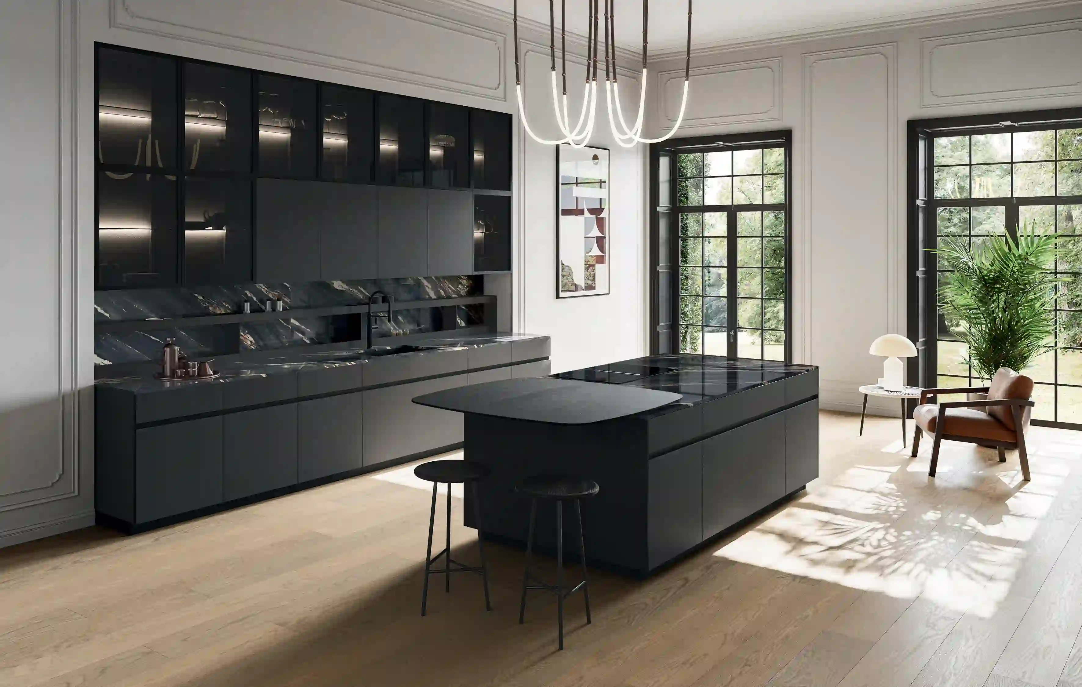 Cucina con isola Glass 2.0