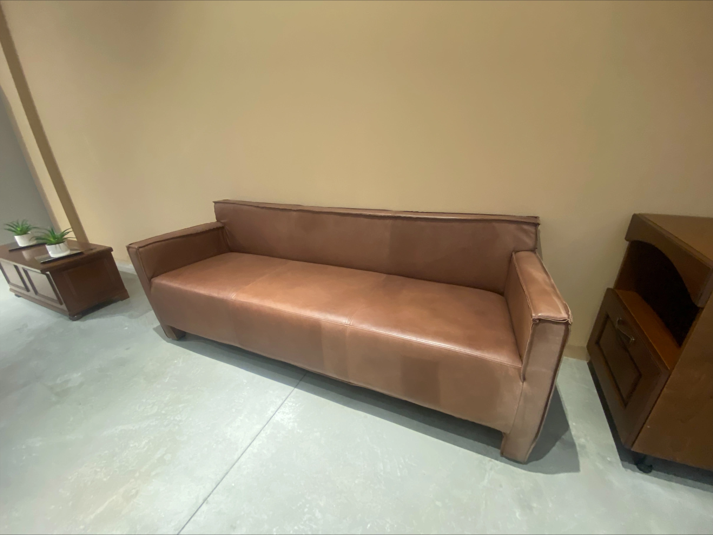 Divano Baltimora in pelle Choco