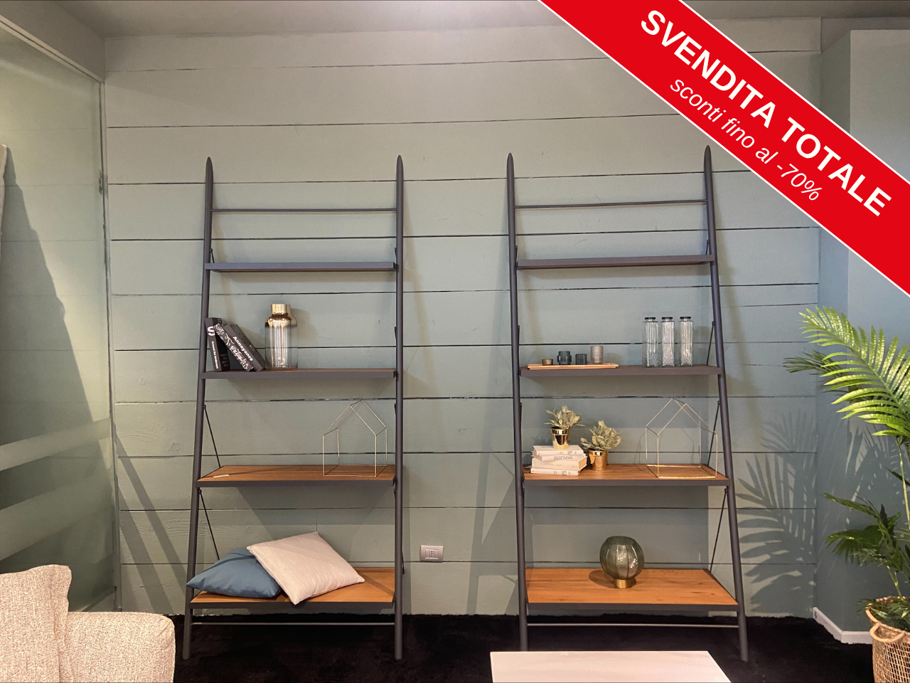 Libreria Easy con ripiani in rovere